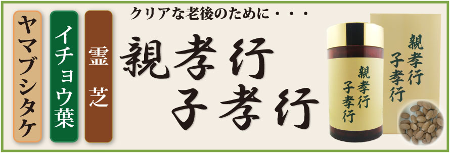 ヤマブシタケ、イチョウ葉エキス、霊芝配合「親孝行子孝行」